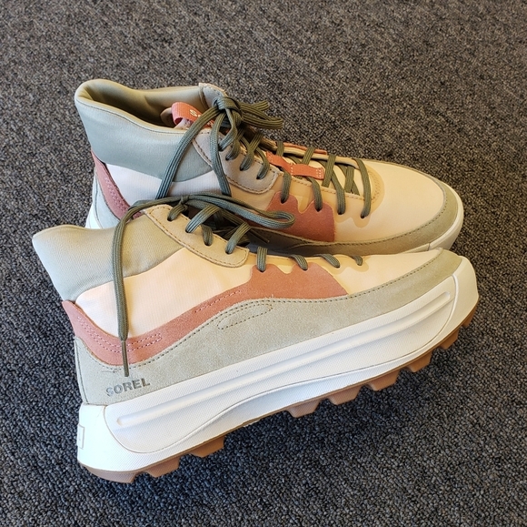 Sorel ONA 503 Mid Color Block High Top Sneakers Nova Sand Womens NEW - Picture 4 of 7